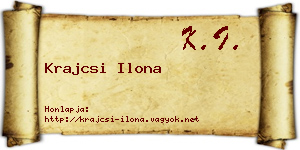 Krajcsi Ilona névjegykártya